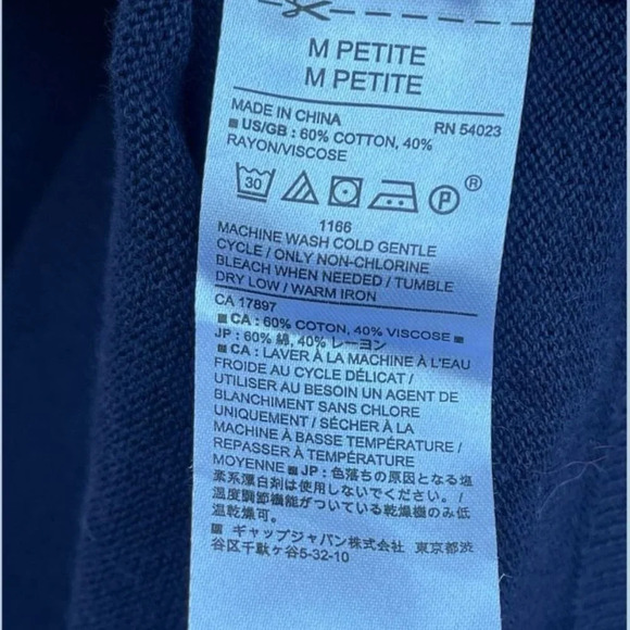 Banana Republic Womens Statement Knitted Sweater Blue Sz Medium - Picture 9 of 9